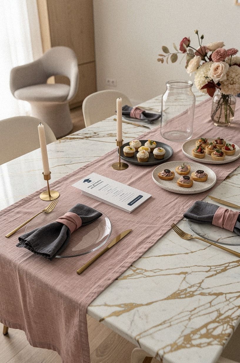 Anchor the Food Table With a Fabric Runner