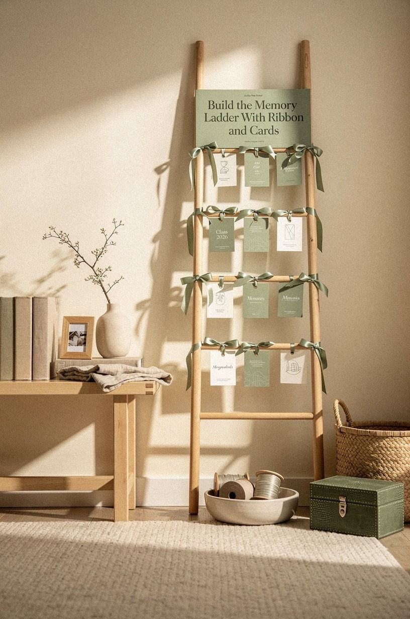 Build the Memory Ladder With Ribbon and Cards