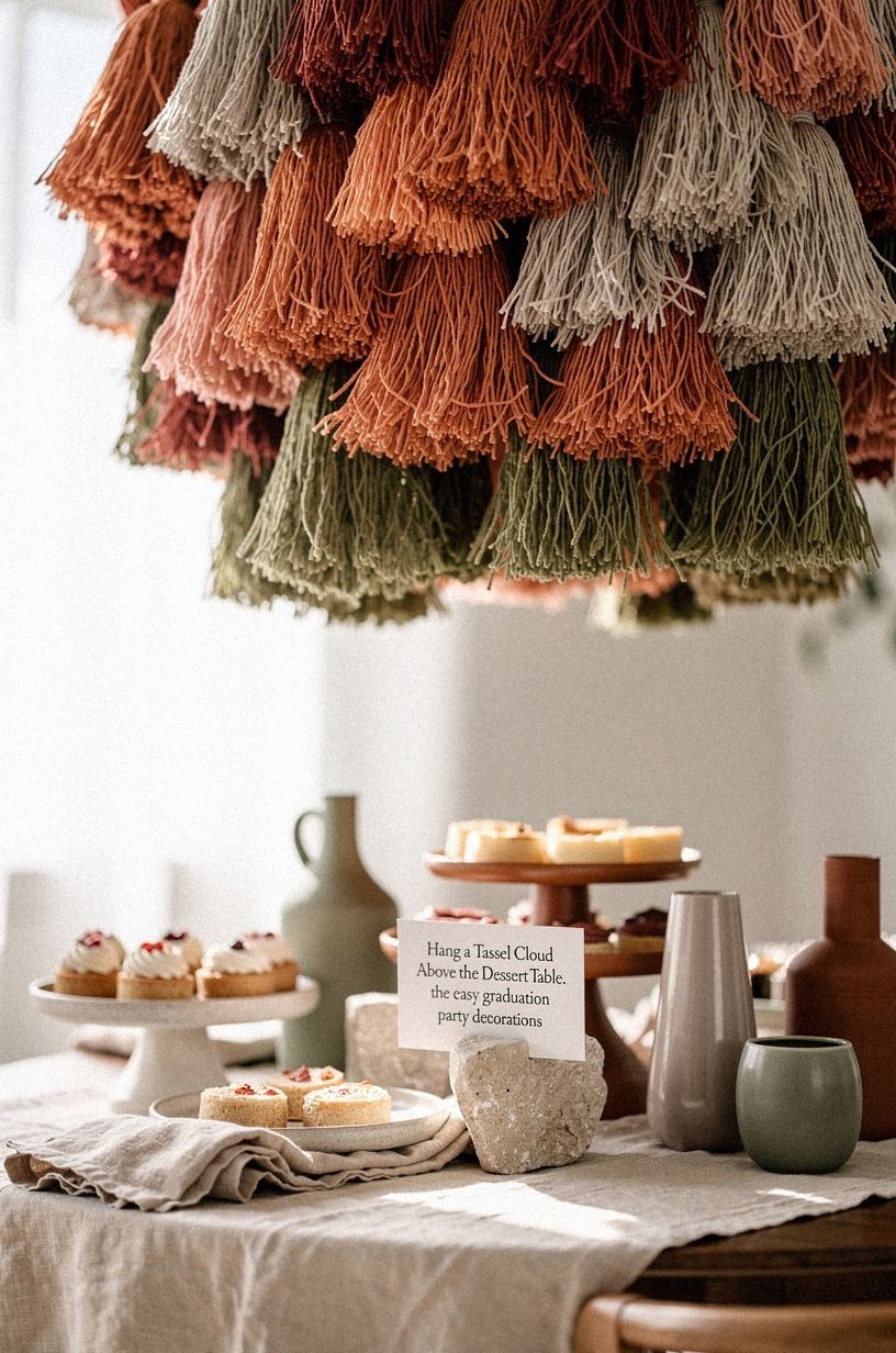 Hang a Tassel Cloud Above the Dessert Table