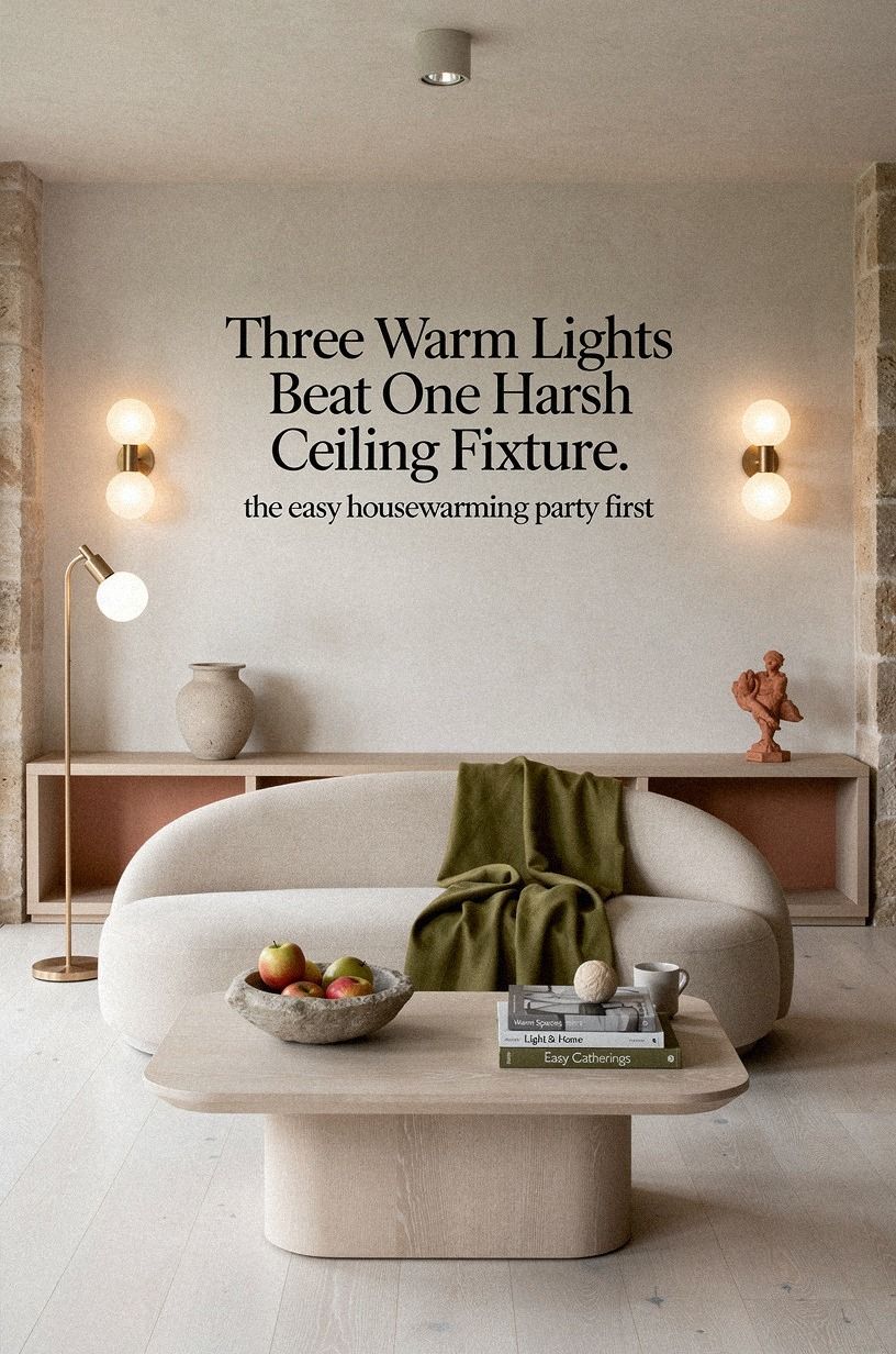 Three Warm Lights Beat One Harsh Ceiling Fixture