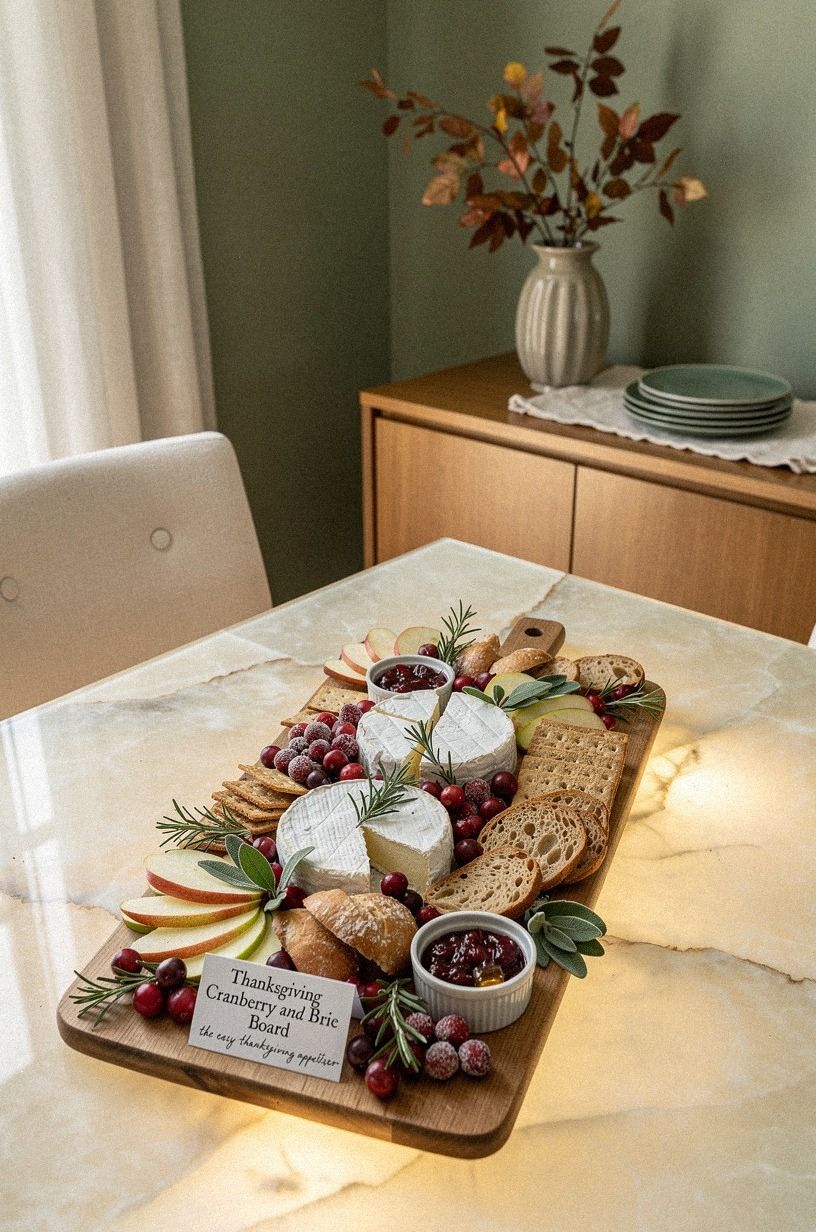 Arrange a Thanksgiving Cranberry and Brie Board