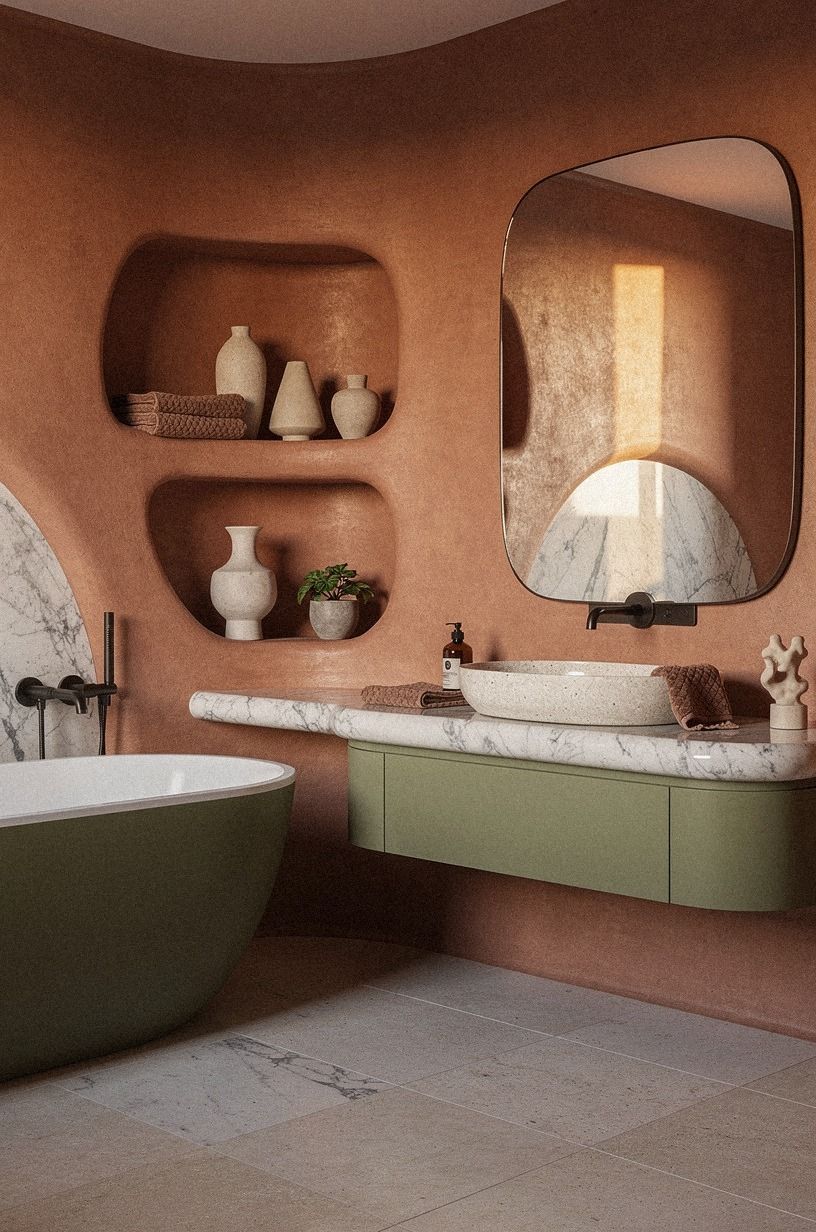 Layer an Eclectic Bathroom Color Story