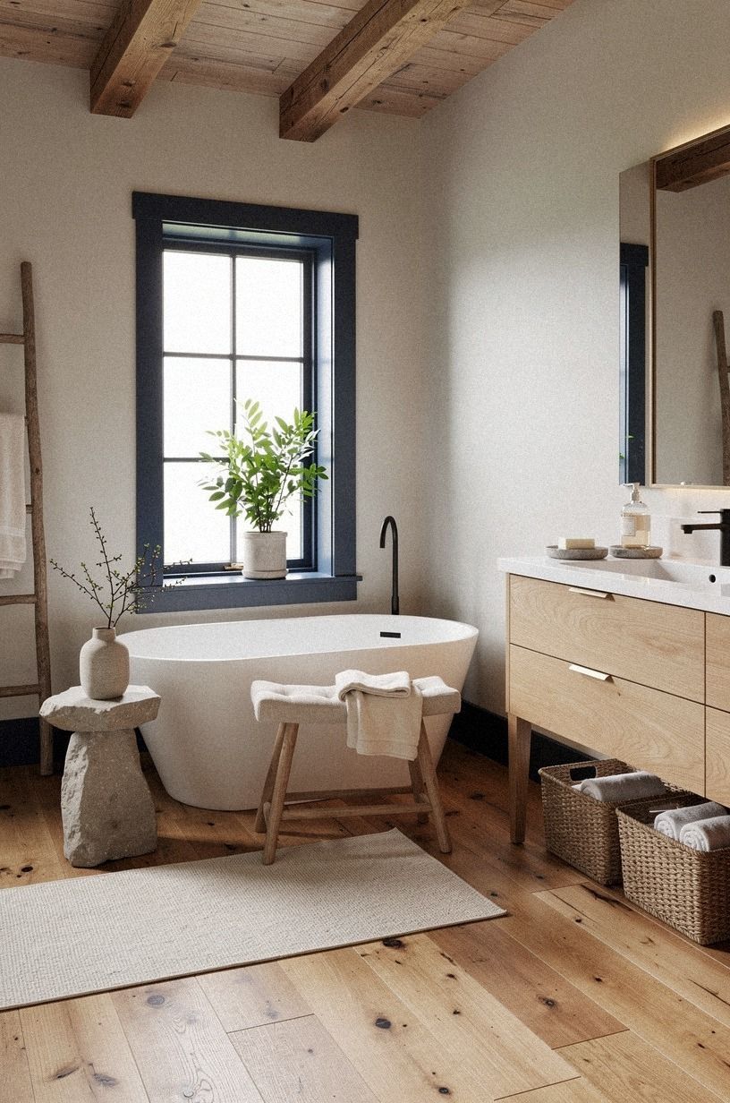 Hague Blue Trim and Warm White Walls