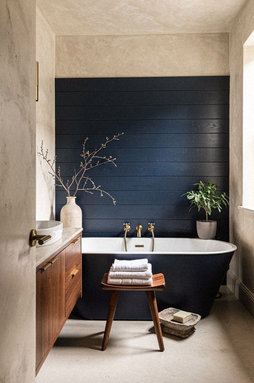 17 Farmhouse Freestanding Tub Designs for Cozy Shiplap-and-Wood Warmth