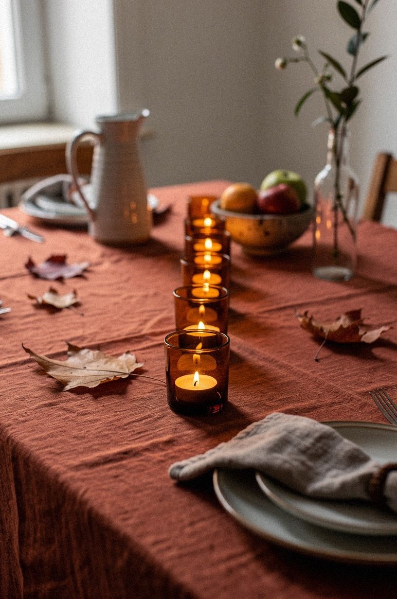 Float a narrow centerpiece for a small dining room