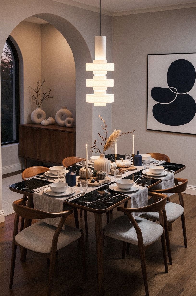 Layer friendsgiving table ideas with the Three-Height Light Stack