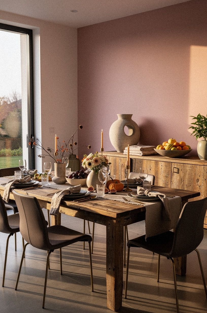 Swap a formal cloth for relaxed friendsgiving table ideas