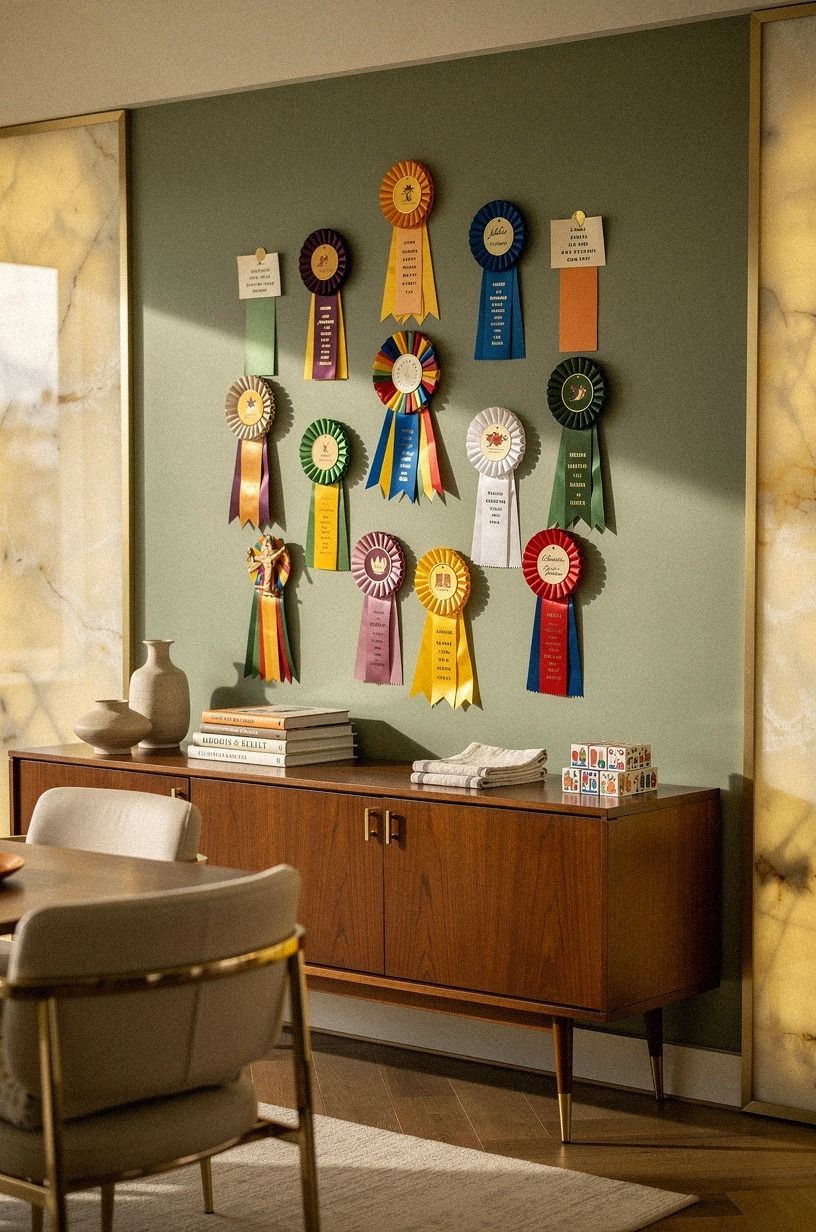 Hang a Prize Ribbon Wall for Thanksgiving Entertainment Ideas