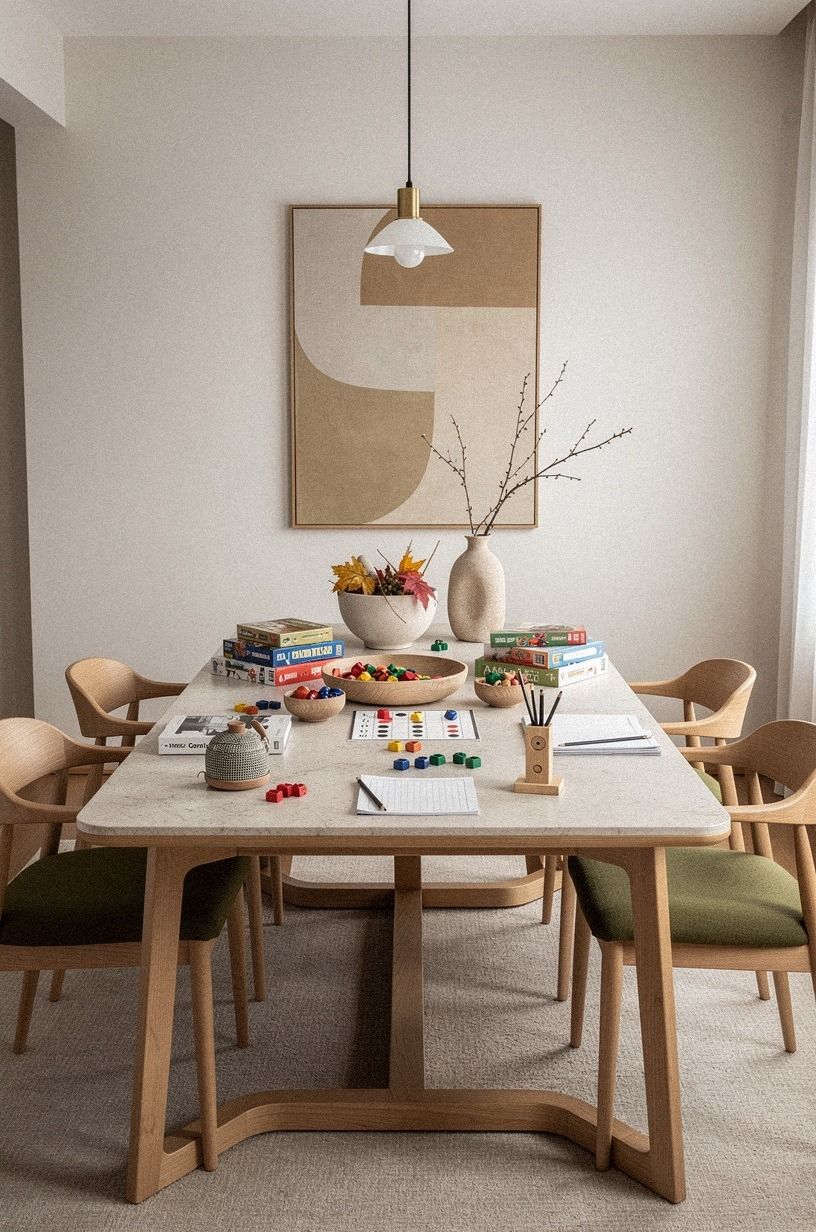 Set the Three-Color Game Table for Fun Games for Thanksgiving