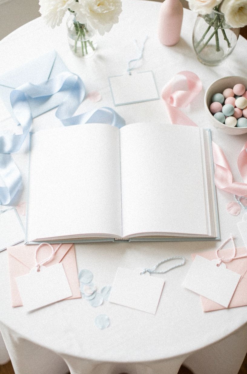 Anchor the Gender Reveal Guest Book in a Travel Box