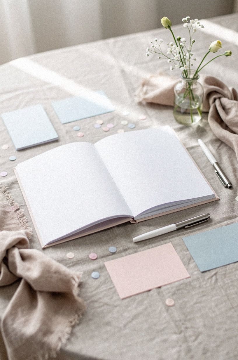 Layer the Two-Card Message for a Gender Reveal Guest Book