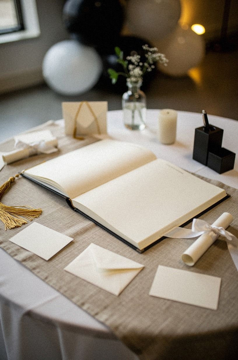 Create a One-Line Welcome Card for Easy Grad Party Sign In Ideas
