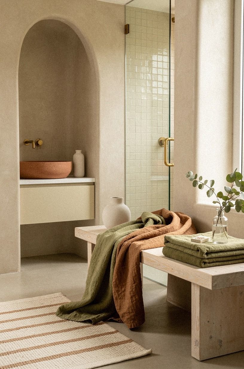 Olive, Cream, and Clay: A Quiet Textile Mix