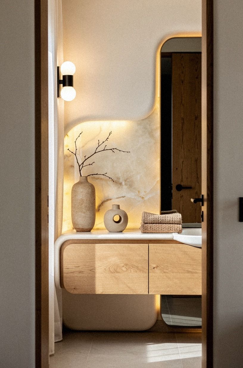 Swap a Bulky Cabinet for a Floating Oak Vanity