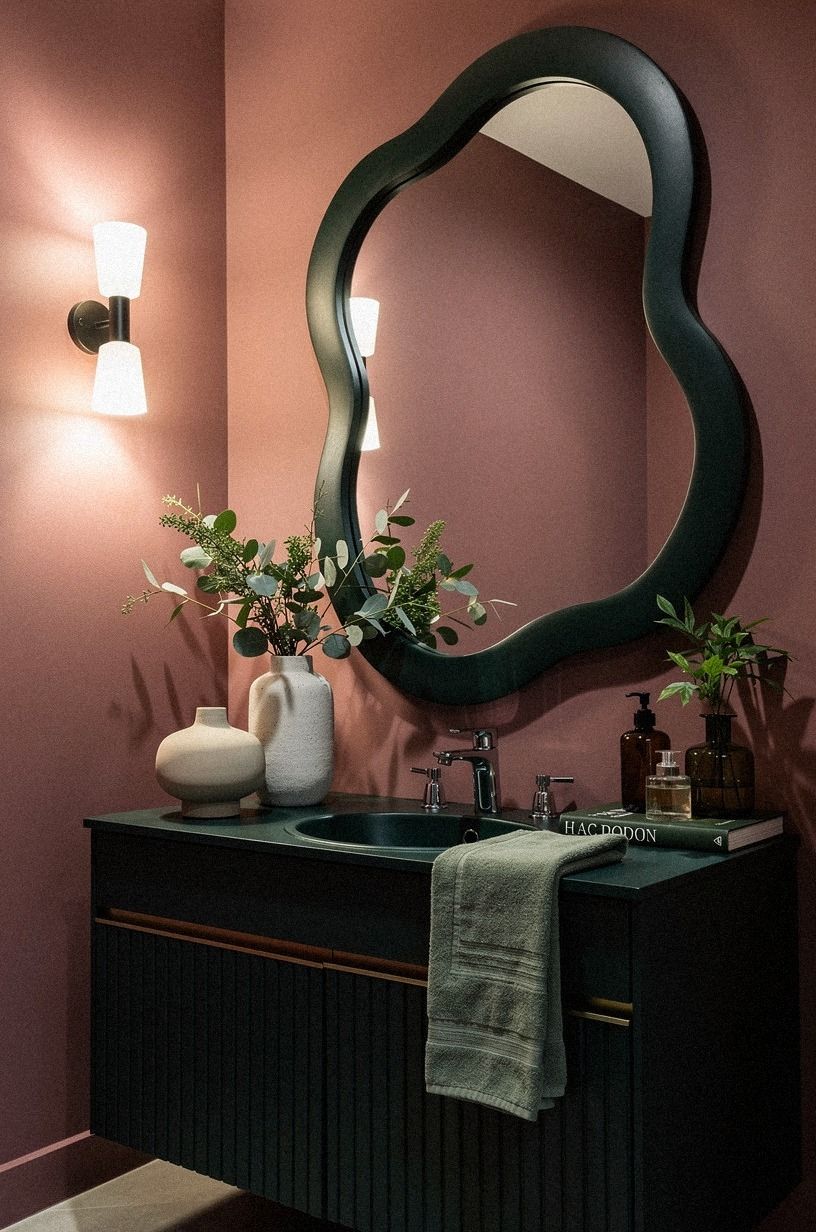 Anchor powder bath inspiration with a dark vanity