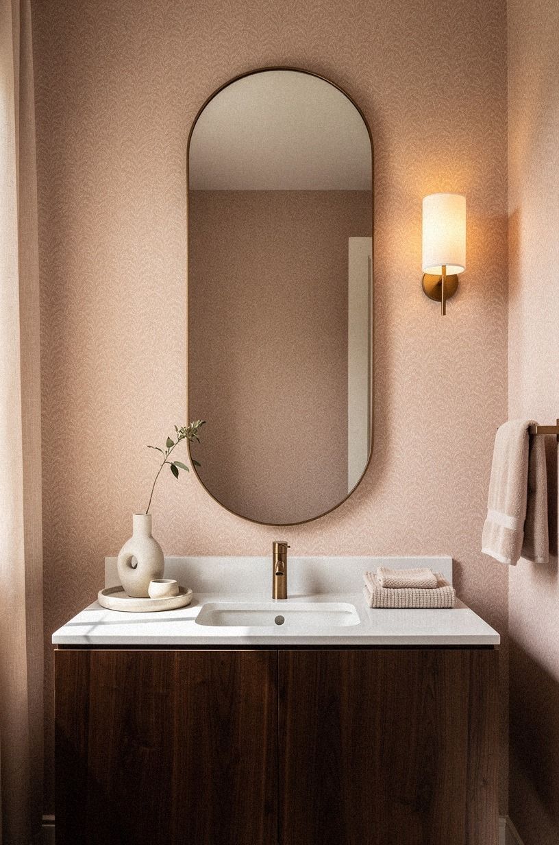Cover one wall with patterned wallpaper