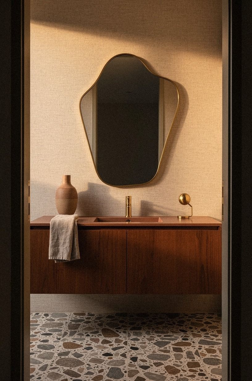 Hang a mirror with a strong silhouette