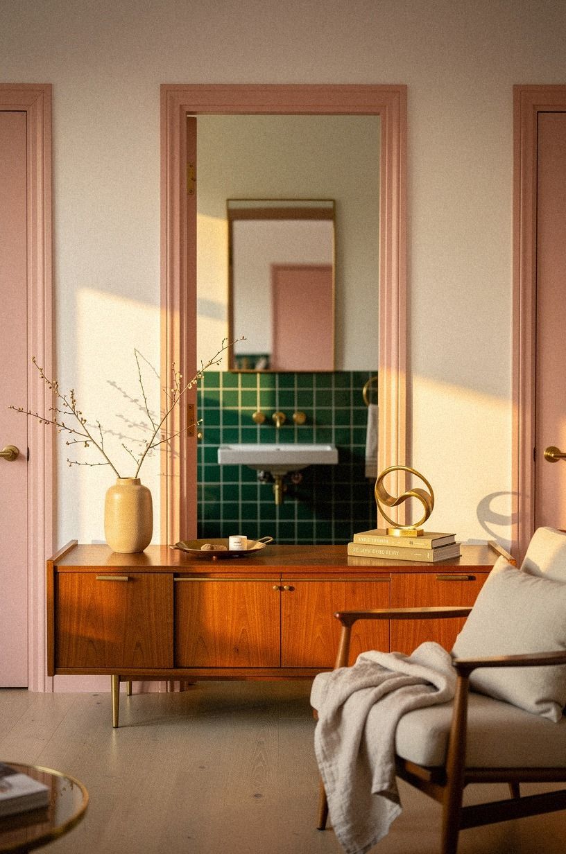Paint the trim pink over plain white
