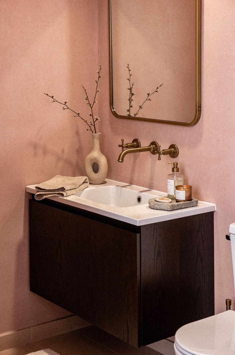 16 Grown-Up Pink Powder Rooms That Look Sophisticated, Not Childish