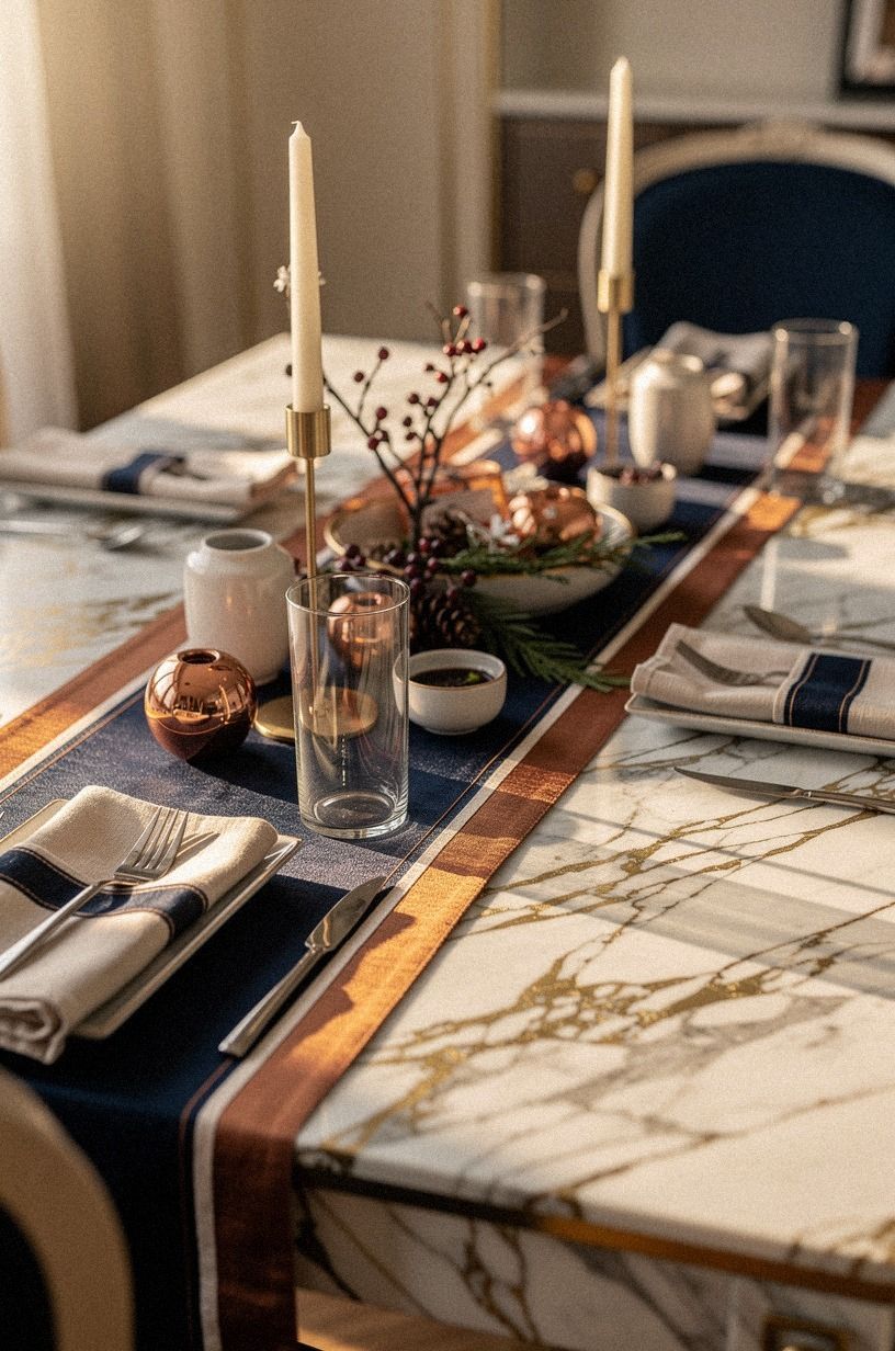 Swap a Giant Centerpiece for a Low Food-Friendly Runner