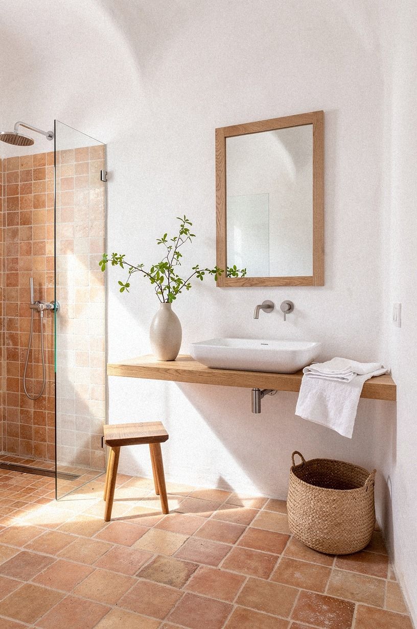 Choose terracotta over gray porcelain