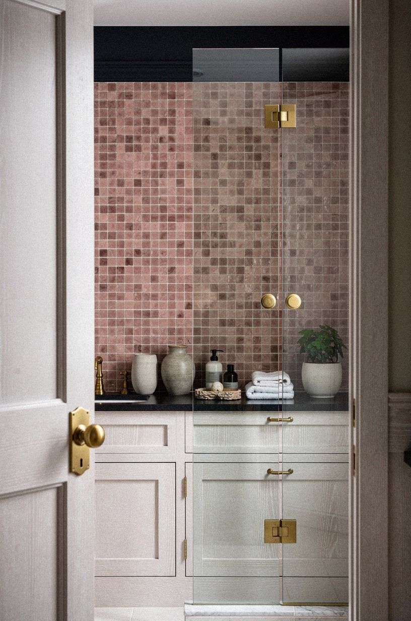 Frame the shower with hand-glazed zellige