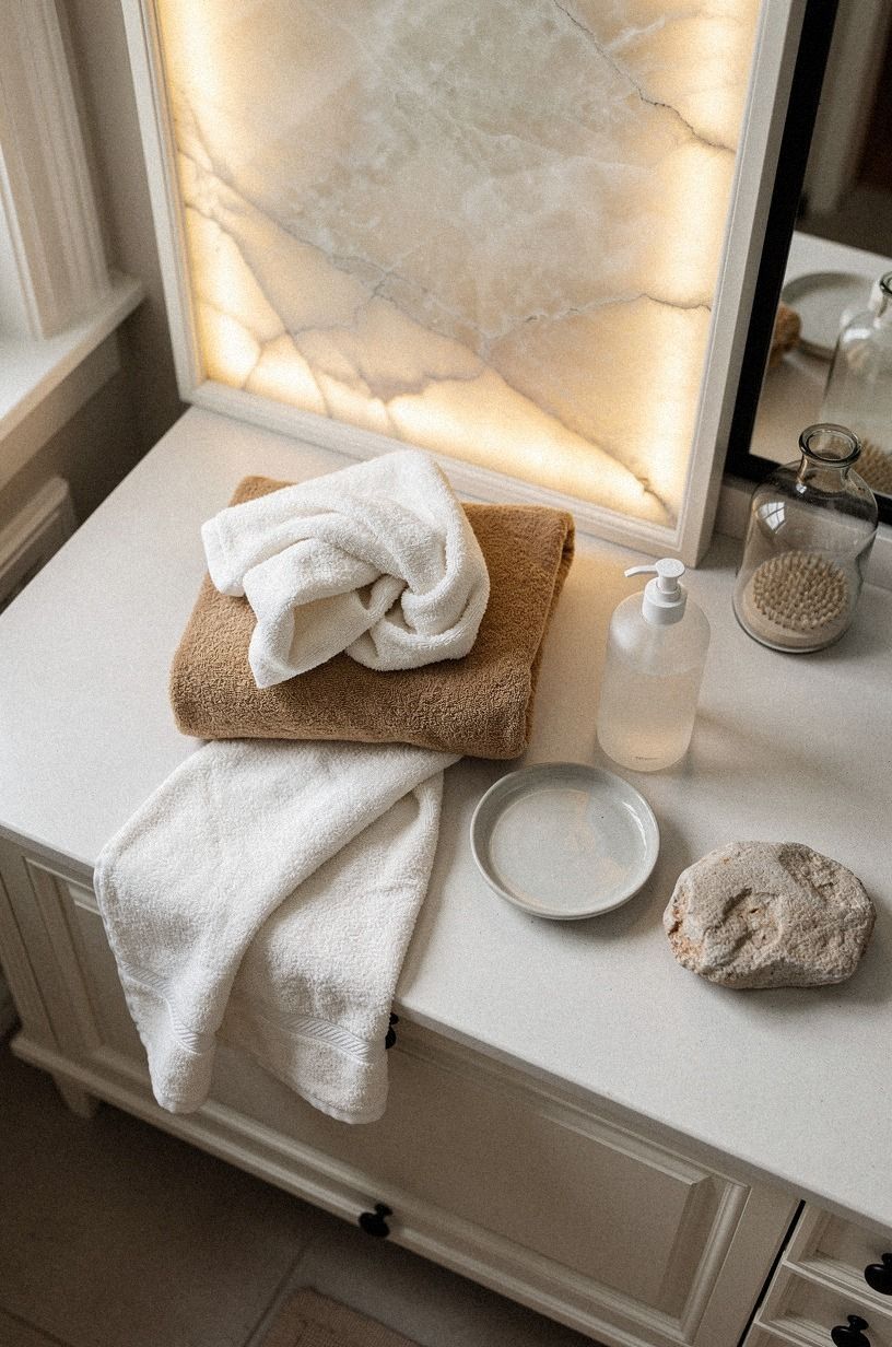 Mix soft towels with the Quiet-Linen Formula