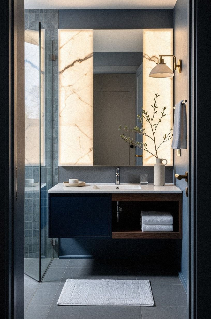 Frame Small Rooms With Blue-Grey Proportion