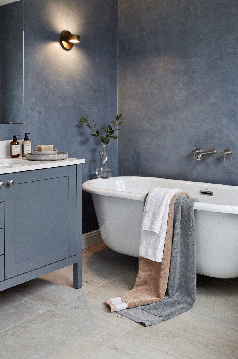 Warm Blue Grey With Textiles You Can Touch