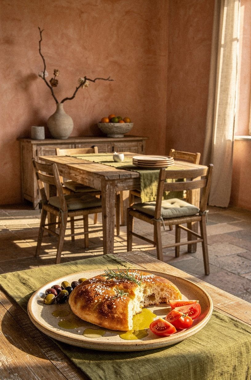 Roman Snack Plate: Warm Focaccia at the Center