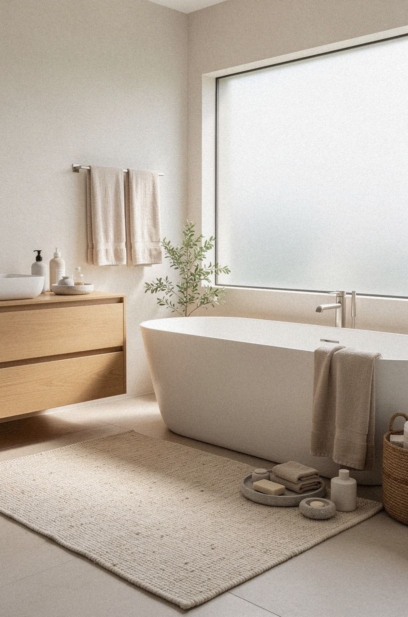 Choose Warm Wood Over an All-White Vanity