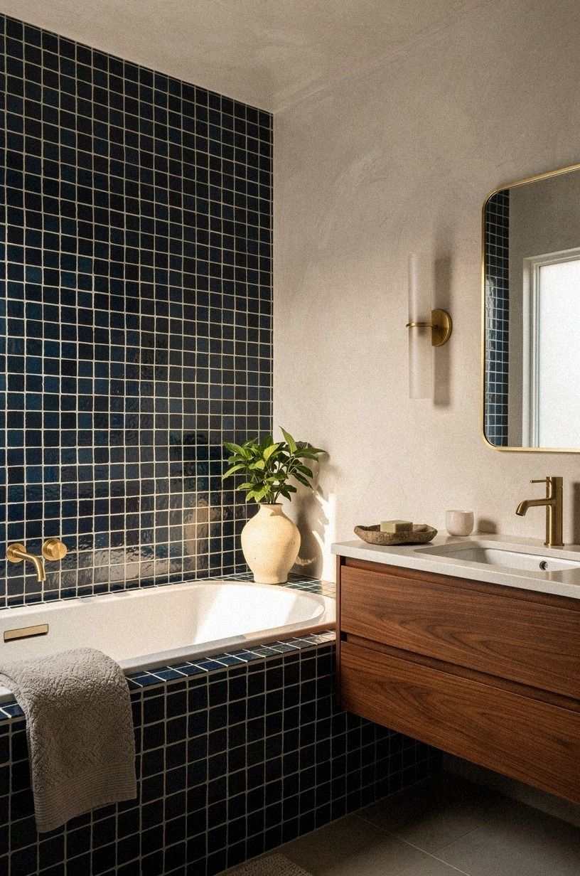 Frame the Tub with a Hand-Glazed Zellige Wall
