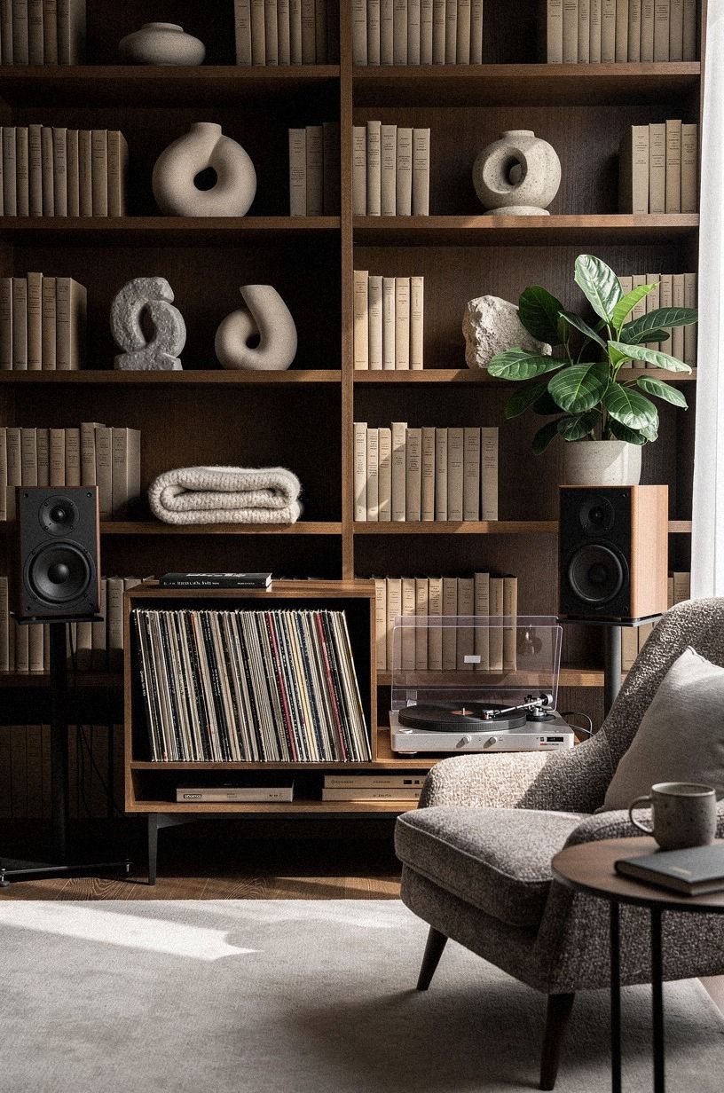 Frame the Shelves With One Large Artwork