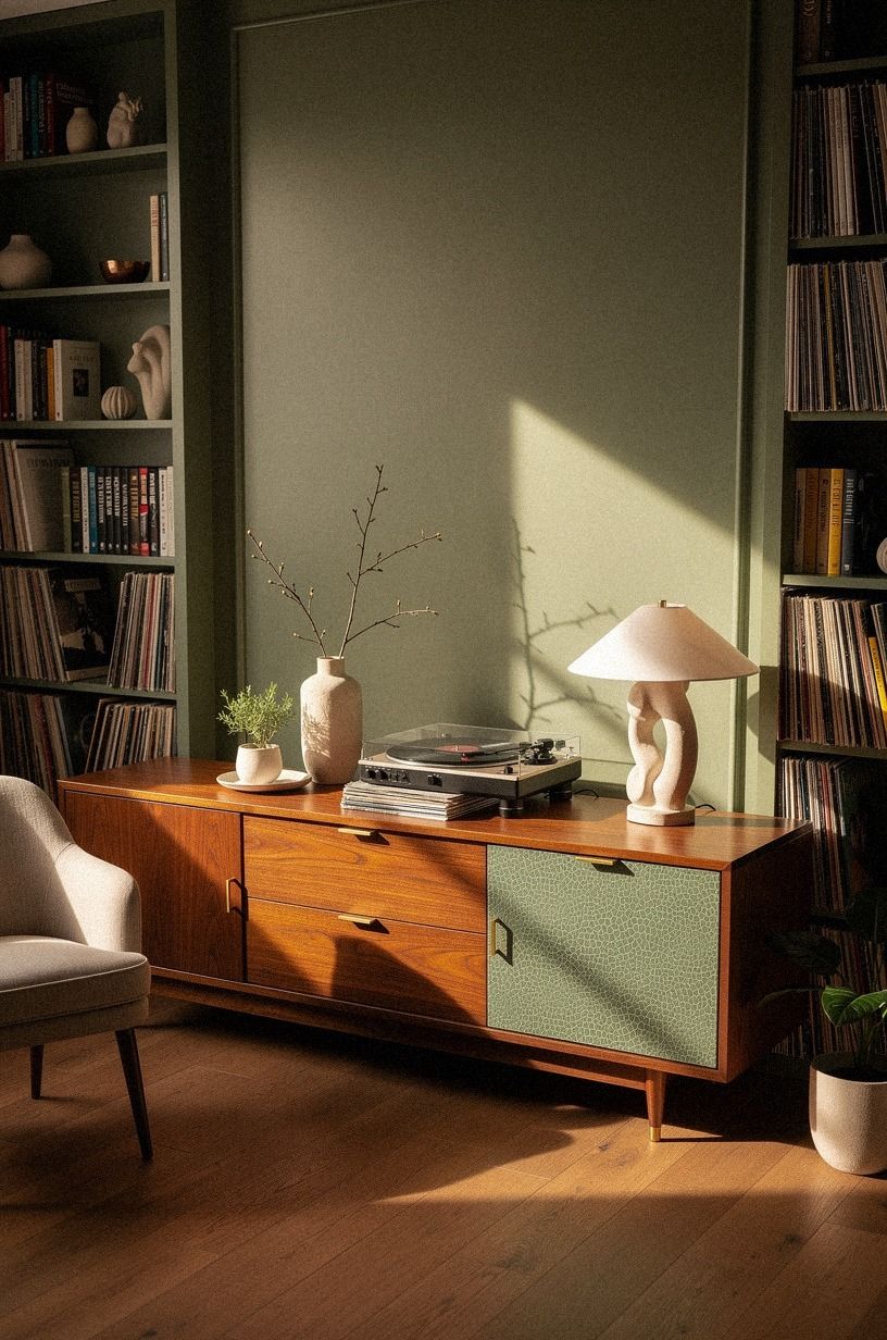 Swap a Bulky Cabinet for a Low Record Credenza