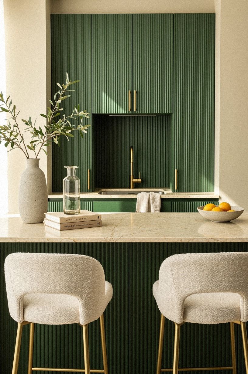 Hide a Prep Sink Behind Fluted Cabinetry