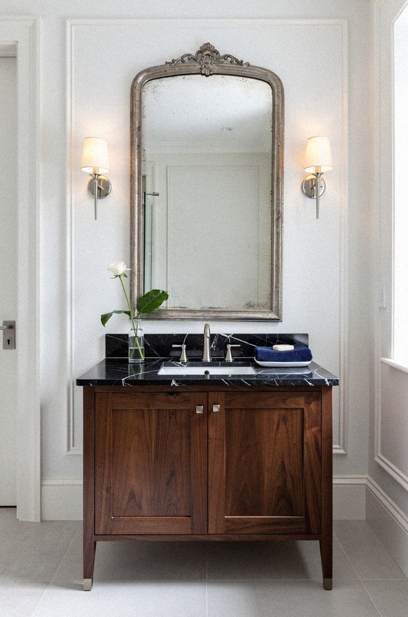 Frame the Sink With a Vintage Mirror