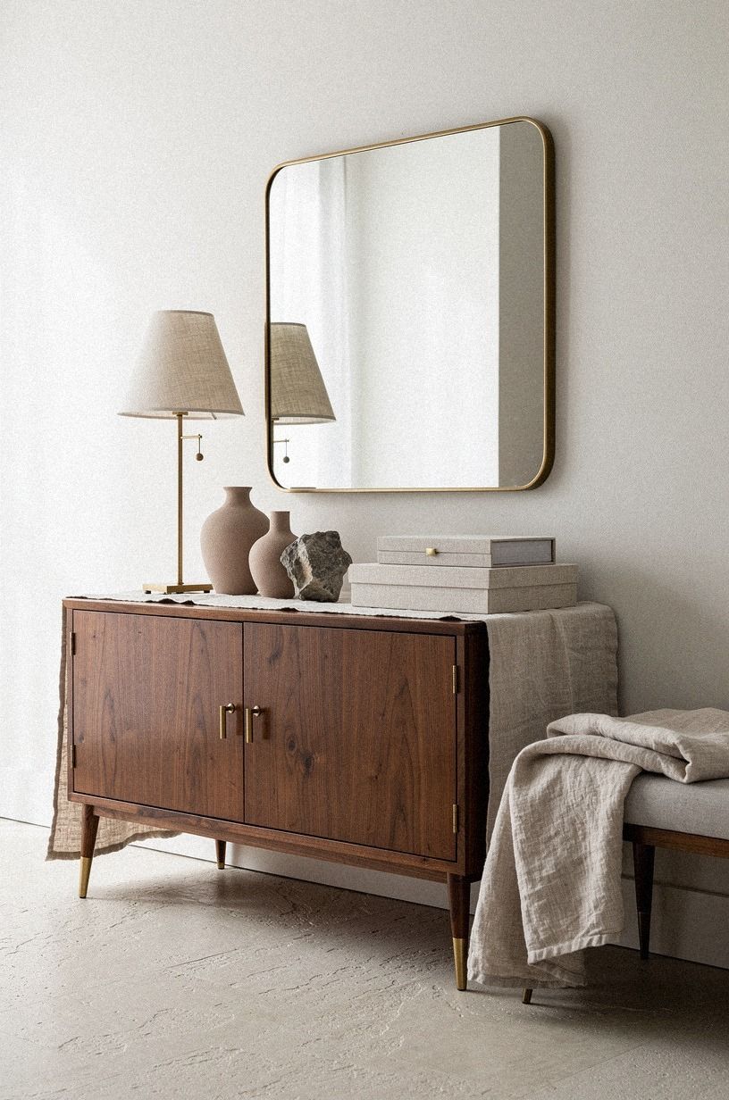 18 Mid-Century Modern Bathroom Vanity Looks With Walnut & Warm Wood, No Renovation