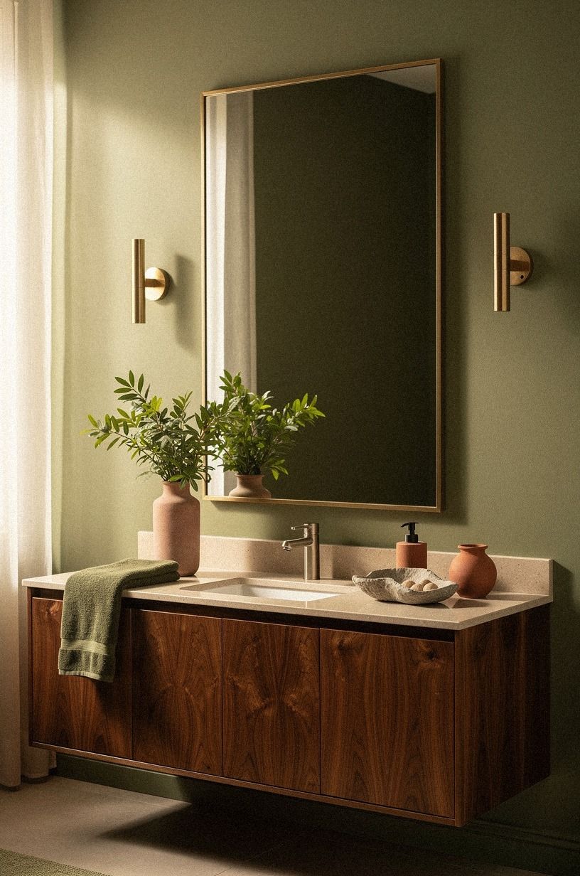 Mix Warm Wood With Soft Green Paint