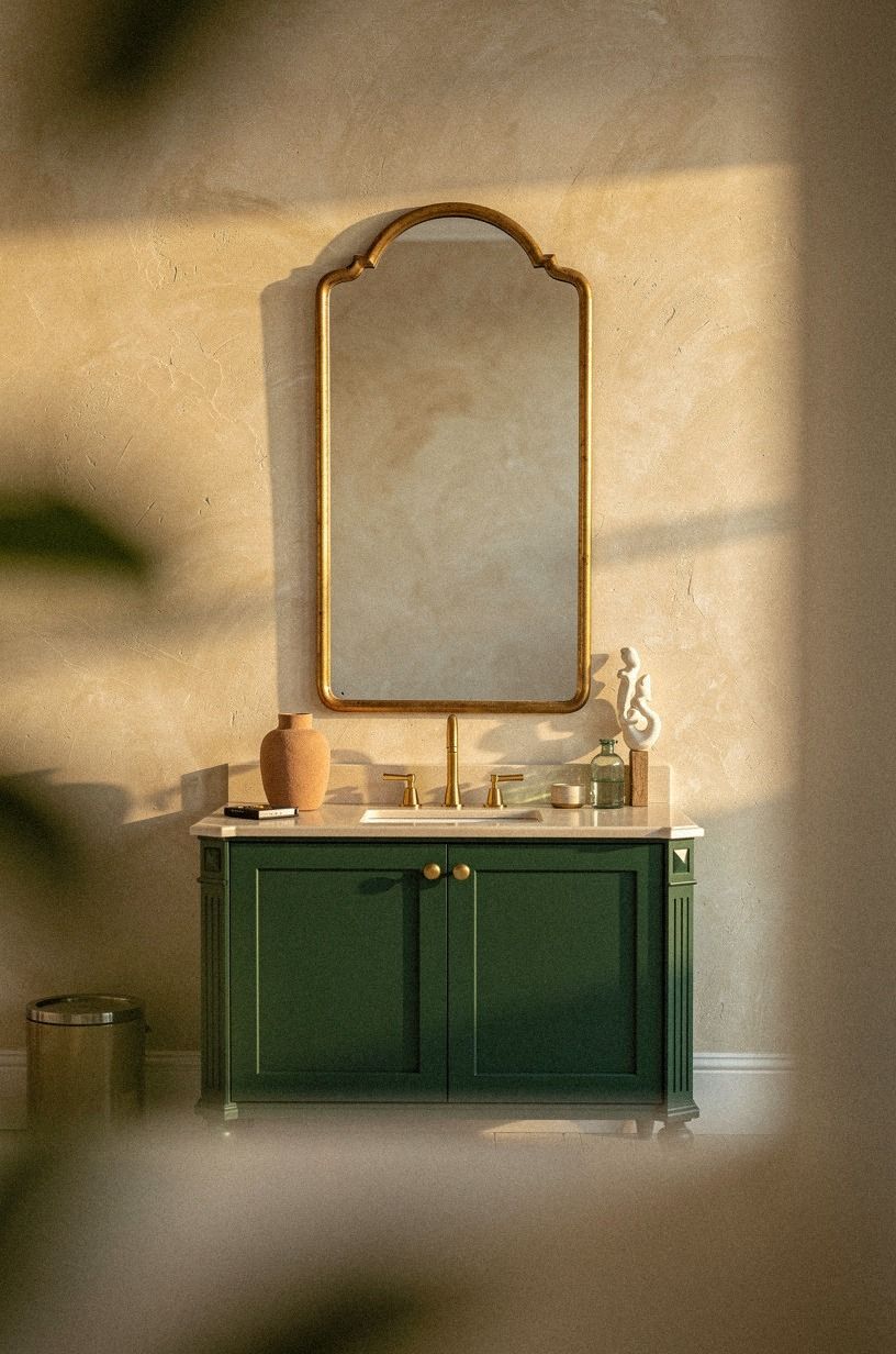 Use a Vintage Mirror Instead of a Matching Medicine Cabinet