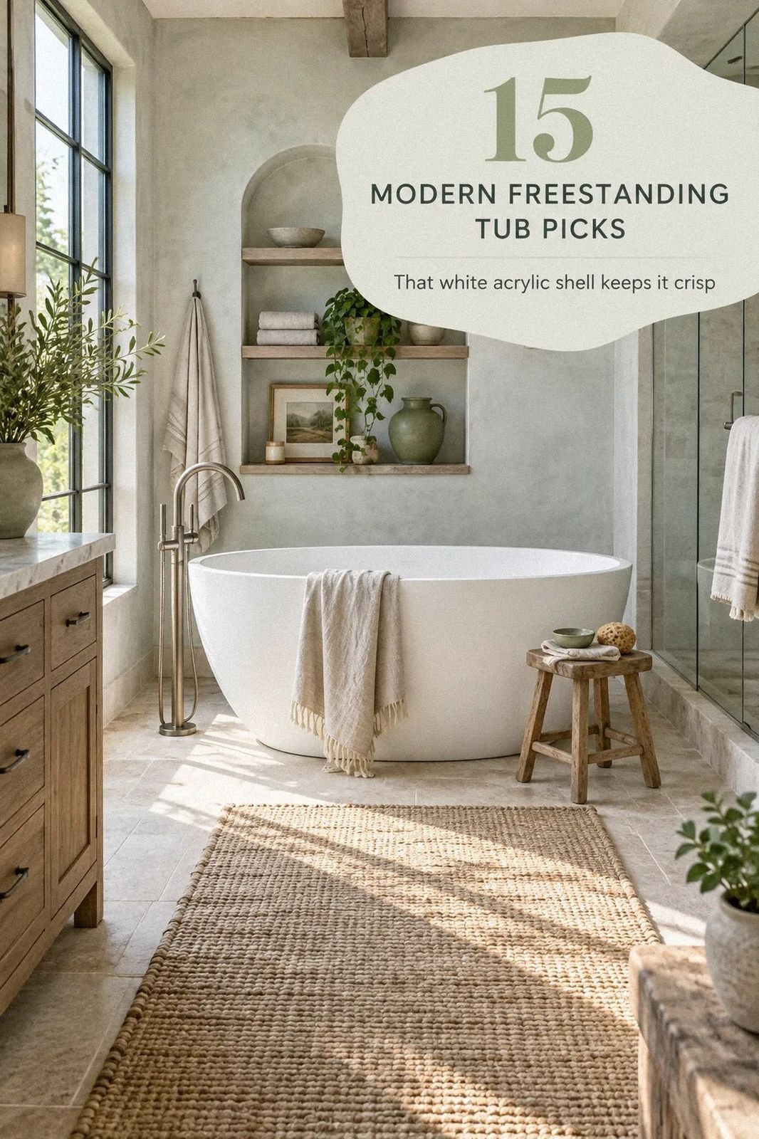 15 Modern Freestanding Tub Designs That Make a Clean, Sculptural Look Easy