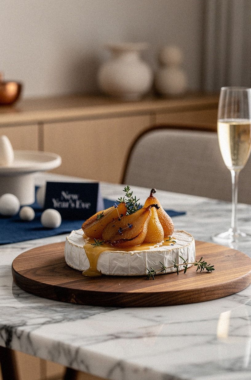 Roast Brie with Pears and Thyme