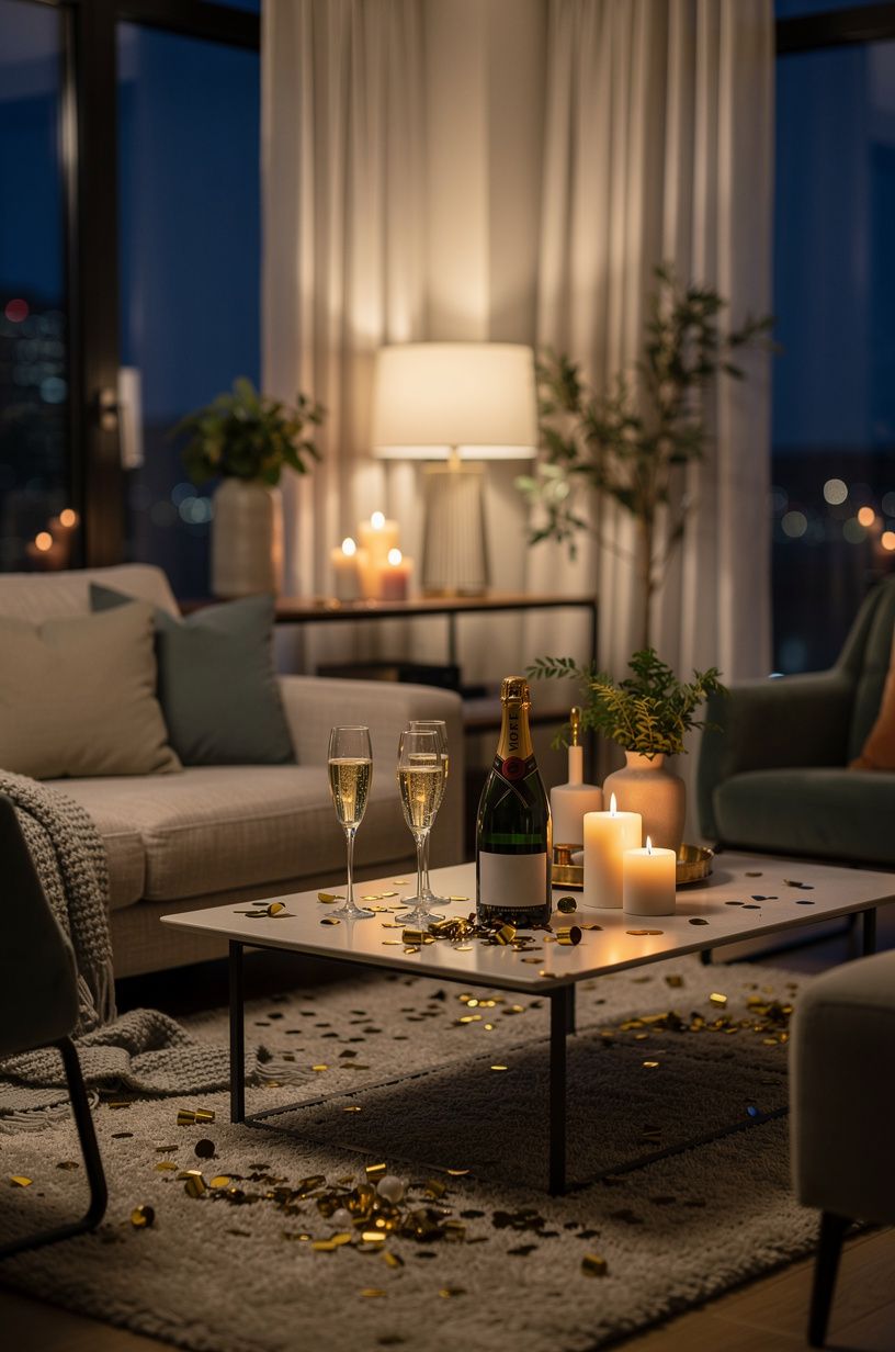 Paint one quiet backdrop for the new year's eve decor