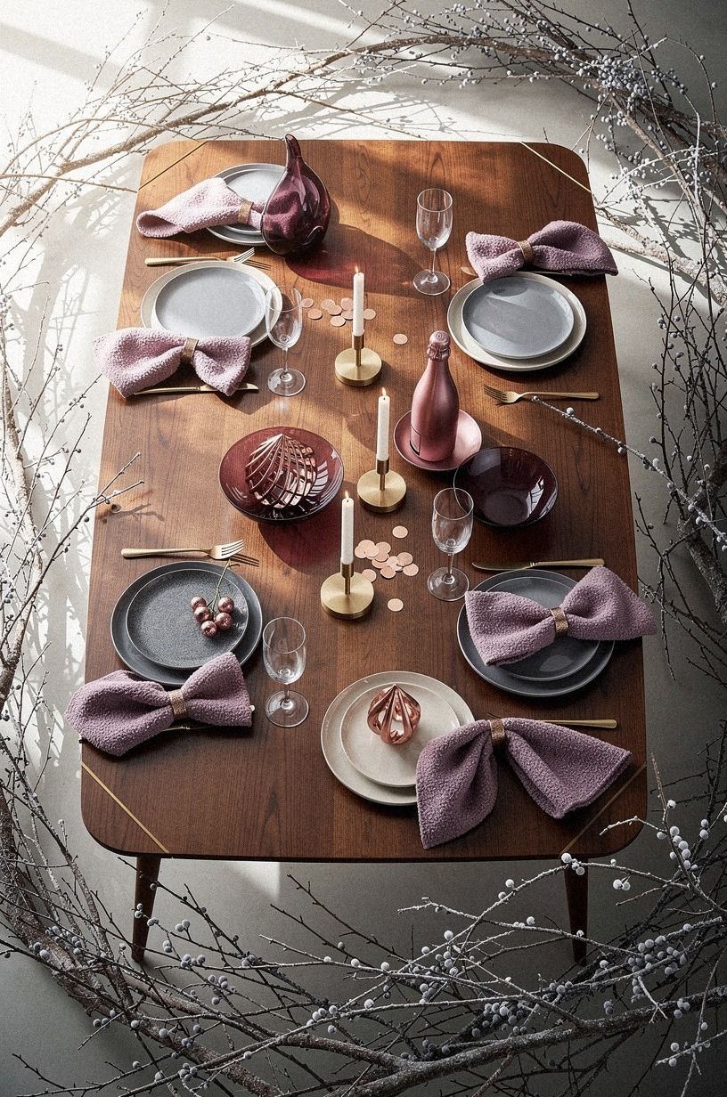Frame the New Years Eve Table Decor with Winter Branches