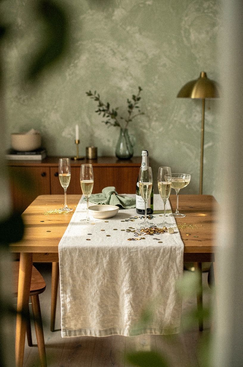 What Does a Linen Runner Add to Bare Wood?