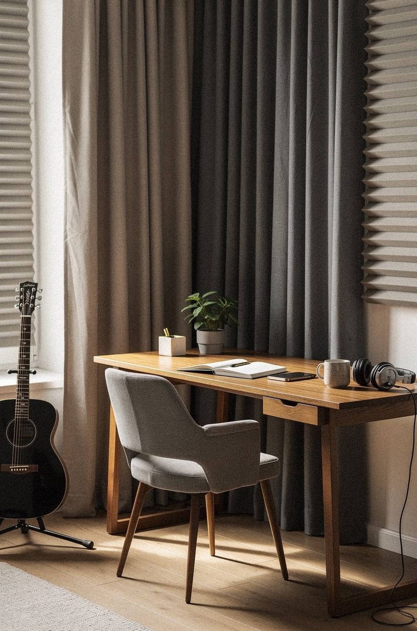 Choose sound-softening textiles over more furniture