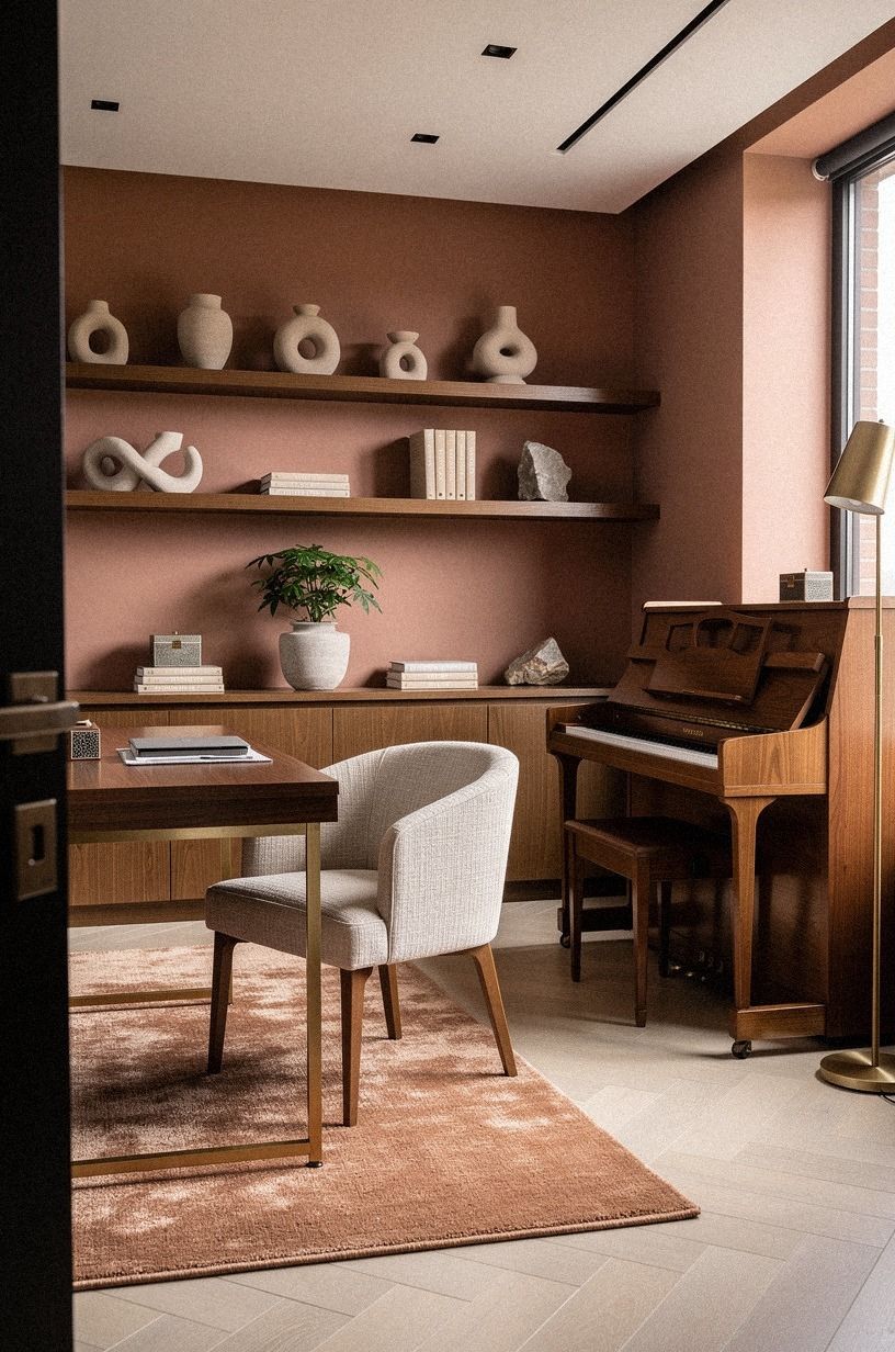 Frame the piano as the room’s anchor