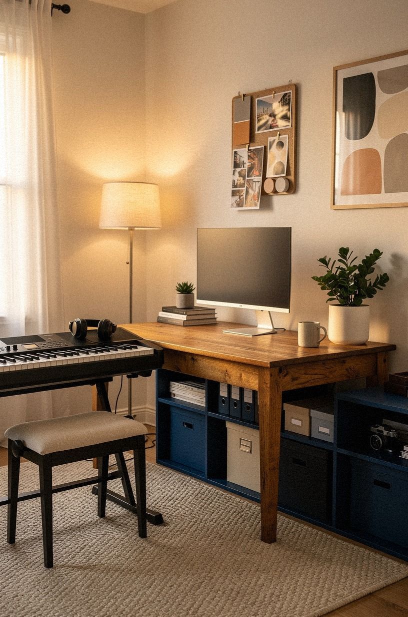 Mix warm wood over white laminate