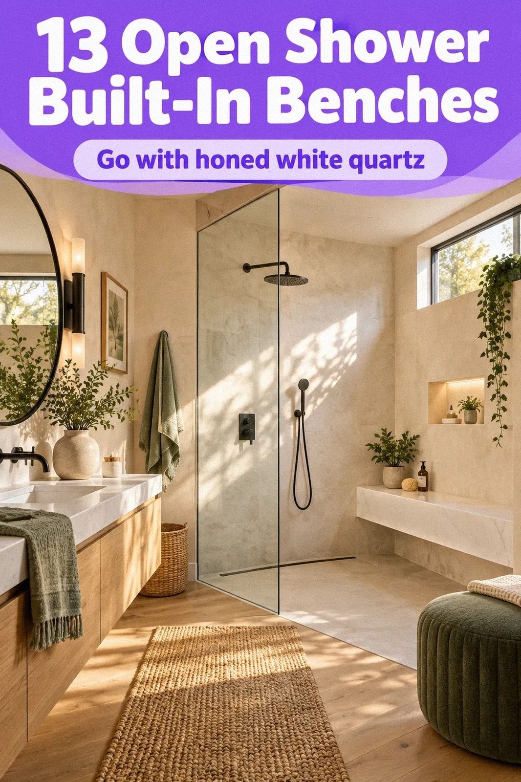 13 Open Shower With a Built-In Bench Layouts That Make Mornings Feel Easier