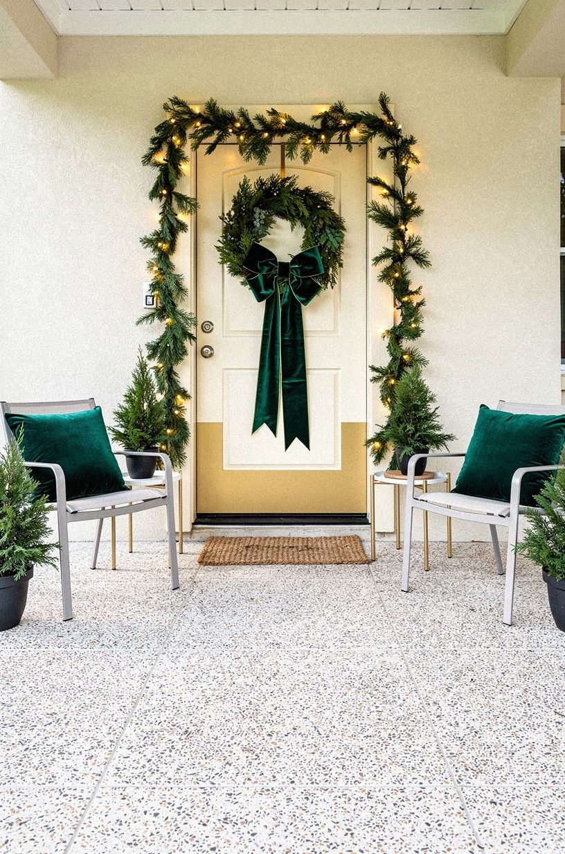 Swap matching bows for one velvet ribbon