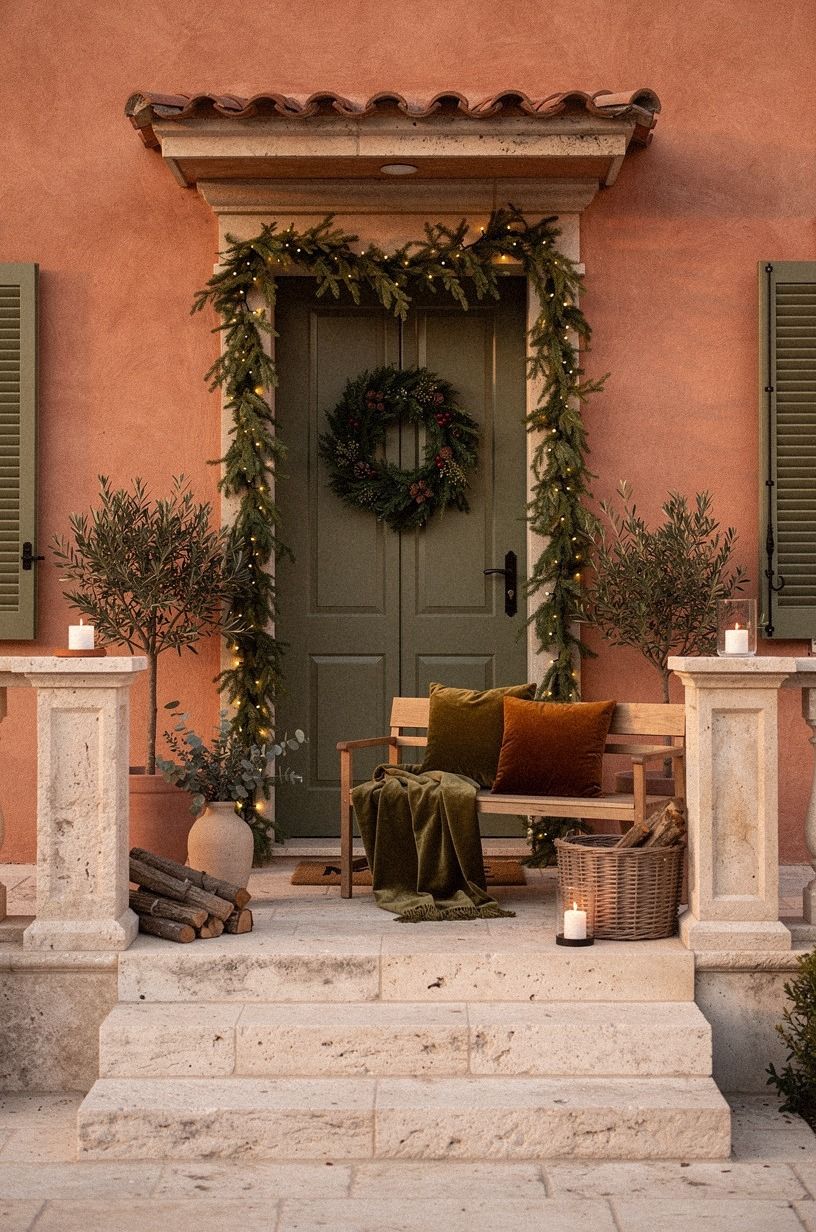 Tuck warm lights inside the greenery